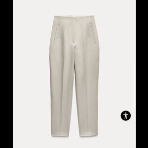 NWT Zara High Waist Pants Cream Color Size Medium